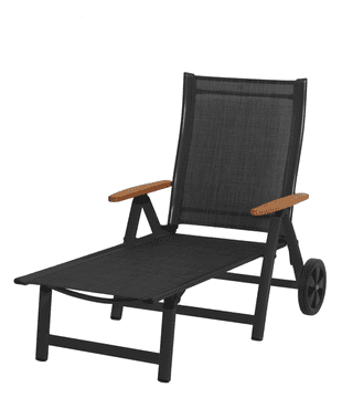 Sun Garden Antracitno Crno Aluminijsko Vrtno Ležaljke s Suncobranom