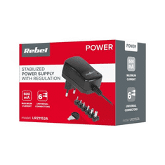 Rebel Prekidač adaptera. , 600mA 3-12V, 6 utičnica, 7,2W