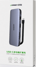 Ugreen priključna stanica, 3x USB 3.0, HDMI, VGA, RJ45 Gigabit, TF, srebrna (70409)