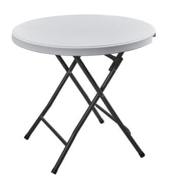 Rojaplast Sklopivi Okrugli Klupski Stol 80cm HDPE, Bijeli, 70kg Nosivost