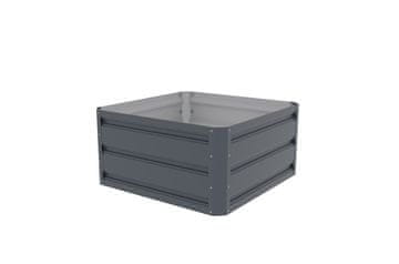 Rojaplast Povišeni Metalni Vrtni Krevet 60x60 cm - Sive Boje, Cink Obložen