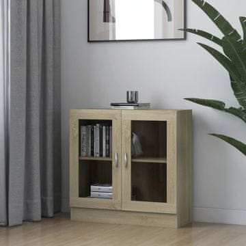 Vidaxl Vitrina, hrast Sonoma, 82,5 x 30,5 x 80 cm, iverica