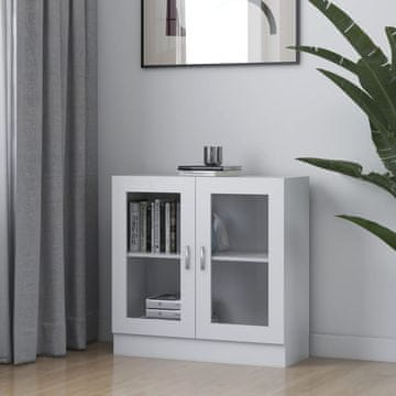 Vidaxl Vitrina, bijela, 82,5 x 30,5 x 80 cm, materijal na bazi drva