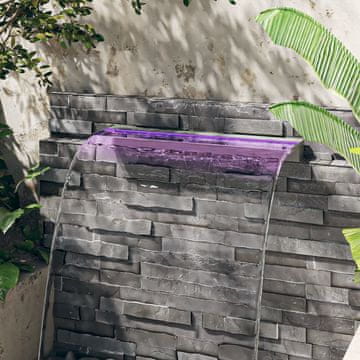 Vidaxl Izljev za vodopad s RGB LED diodama od nehrđajućeg čelika 90 cm