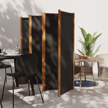 Vidaxl Pregrada za sobu sa 6 panela crna 420 x 180 cm