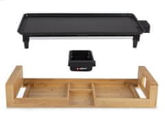 Alpina Teppanyaki Grill električna ploča za roštilj, bambus, aluminij, 2000W, 43x22,5 cm