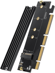 Ugreen adapter s hladnjakom, M.2 PCIe NVME M-Key na PCIe 4.0 x16, crni (30715)