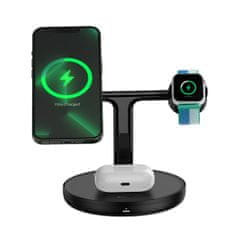 BASEUS Swan Magsafe bežični punjač za iPhone / AirPods / Apple Watch 15W, crno