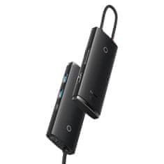 BASEUS Lite HUB adapter USB-C - 2x USB / USB-C PD / HDMI 1.4 / SD / TF, crno