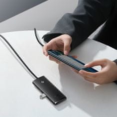 BASEUS Lite HUB adapter USB-C - 4x USB 1m, crno
