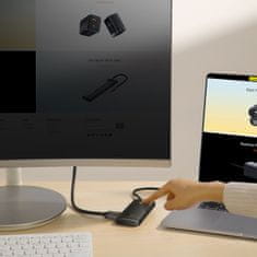 BASEUS Lite HUB adapter USB-C - 2x USB / USB-C PD / HDMI 1.4 / SD / TF, crno