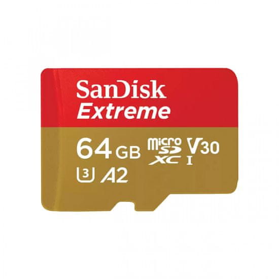 SanDisk Extreme microSDXC memorijska kartica + SD adapter, 64 GB