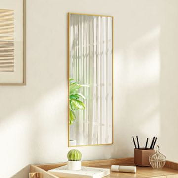 Vidaxl Ogledalo za vrata, zlatno, 30x80 cm, staklo i aluminij