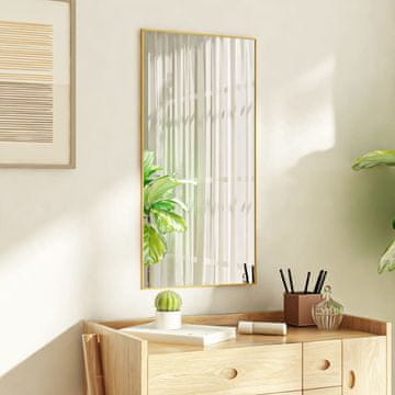 Vidaxl Ogledalo za vrata, zlatno, 40x80 cm, staklo i aluminij
