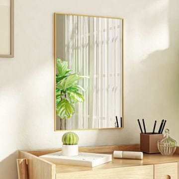 Vidaxl Ogledalo za vrata, zlatno, 40x60 cm, staklo i aluminij