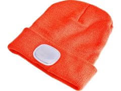 Extol Light LED svjetlosni šešir 43455 šešir s naglavnom svjetiljkom 4x25lm, USB punjenje, fluorescentno narančasta, ECONOMY, univerzalna veličina