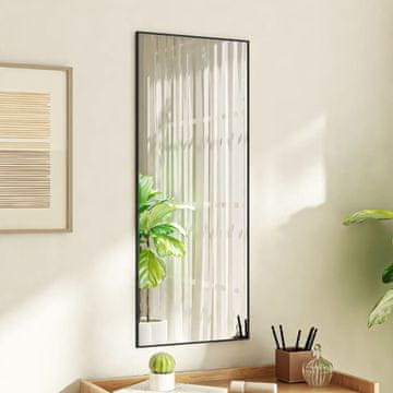 Vidaxl Ogledalo za vrata, crno, 40x100 cm, staklo i aluminij