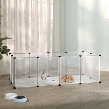 Vidaxl Kavez za male životinje Prozirni 144x74x46,5 cm PP i čelik