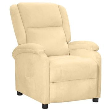 Vidaxl Naslonjač krem baršunasti