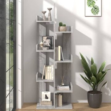 Vidaxl Biblioteka, 48x25,5x140 cm, siva sonoma hrast