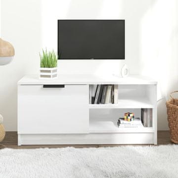 Vidaxl TV ormarić visoki sjaj bijeli 80x35x36,5 cm