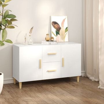 Vidaxl Komoda s ladicama, bijela, 100x36x60 cm, materijal na bazi drva