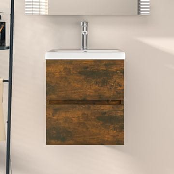 Vidaxl Ormarić za umivaonik dimljeni hrast 41x38,5x45 cm