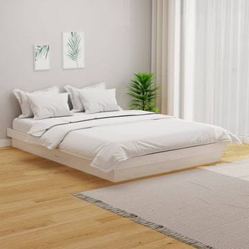 Vidaxl Okvir za krevet od bijelog punog drva 135x190 cm za dvije osobe