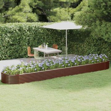 Vidaxl Uzdignuta žardinjera od čelika s praškastim premazom 507x100x36 cm smeđa