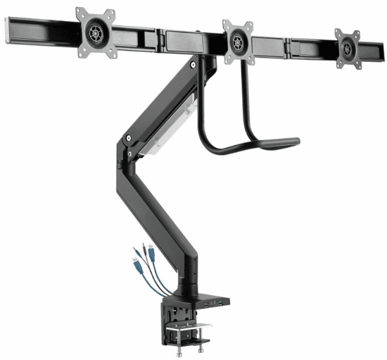 White Shark Rhamses-III nosač, stolni, LCD, 3x monitor, crna