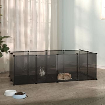 Vidaxl Kavez za male životinje Crni 144x74x46,5 cm PP i čelik