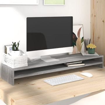 Vidaxl Stalak za monitor, sivi hrast sonoma, 100x24x13 cm