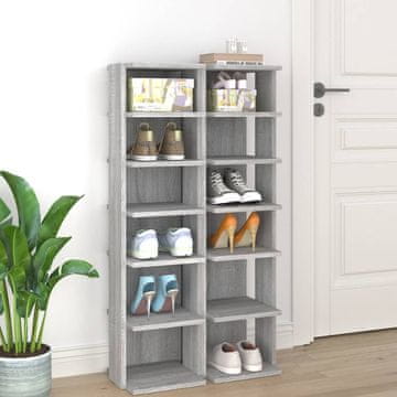 Vidaxl Stalak za cipele, set od 2, sivi hrast sonoma, 27,5 x 27 x 102 cm