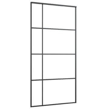 Vidaxl Klizna vrata od mutnog stakla ESG i aluminija 102,5x205 cm crna