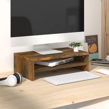 Vidaxl Stalak za monitor dimljeni hrast 42x24x13 cm