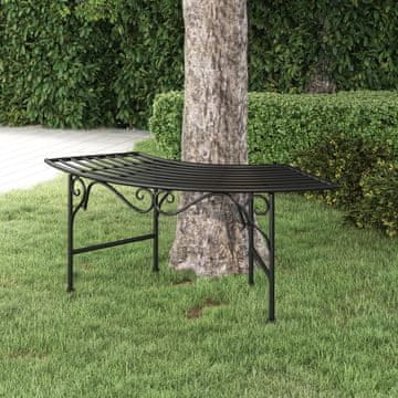 Vidaxl Klupa za drvo 113 cm crni čelik