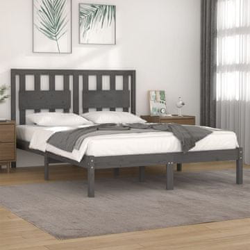 Vidaxl Okvir za krevet sivi masivni borov drvo 200 x 200 cm