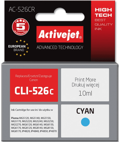 ActiveJet CLI-526C tinta, cijan (AC-526CR)