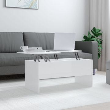 Vidaxl Klub stolić visoki sjaj bijeli 102x50,5x46,5 cm