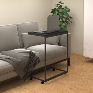 Vidaxl Pomoćni stolić na kotačima crni 55x35x70 cm