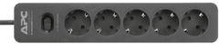 APC SurgeArrest Essential razdjelnik, zaštita od prenapona, 5xSchuko, 230V, 1,5 m (PME5B-GR)