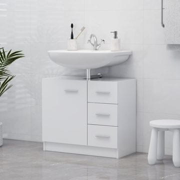 Vidaxl Ormarić za umivaonik Bijeli 63x30x54 cm Materijal na bazi drveta