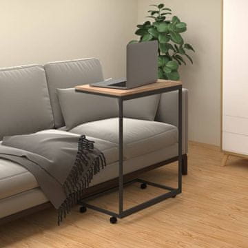 Vidaxl Pomoćni stolić na kotačima crni 55x35x70 cm