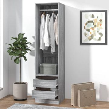 Vidaxl Ormar s ladicama, sivi hrast sonoma, 50x50x200 cm