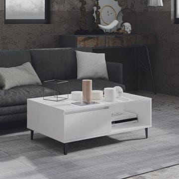Vidaxl Klub stolić, bijeli, 90x60x35 cm, materijal na bazi drva