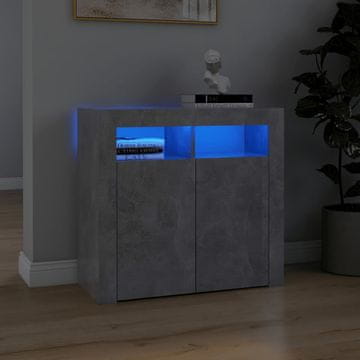Vidaxl LED rasvjetni ormarić betonsko-sivi 80 x 35 x 75 cm
