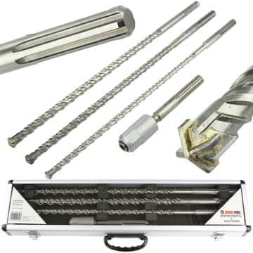 MAR-POL Set od 4 SDS MAX svrdla 600 mm križni vrh 16-22 mm