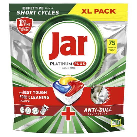 Jar Platinum Plus Lemon kapsule za perilicu posuđa, 75 kom