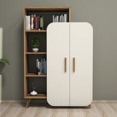 Woody Fashion Polica za knjige, Form - Walnut, Cream