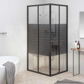 Vidaxl Prugasta tuš kabina ESG 90x70x180 cm Crna